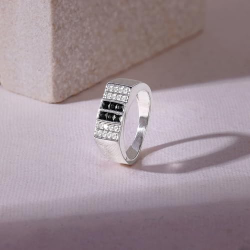 GIVA 925 Silver Eminent Glow Ring For Him,Fixed Size, Indian - 17| Gifts for Men & Boys | With Certificate of Authenticity and 925 Stamp | 6 Months Warranty