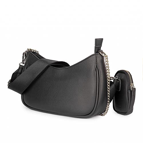 Ceres Cross-Body Sling Bag For Girls/Women | Leather Crossbody Bag With Detachable Shoulder Strap | Ladies Purse Handbag - Black