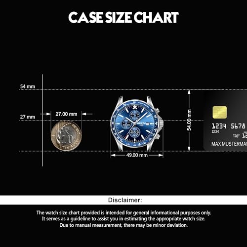 NIBOSI Chronograph Quartz Premium Classic Wrist Watches for Men, Formal Stainless Steel Metal Chain Men’s Watch with Date and Luminous Function Gift for Men (Silver-Blue)