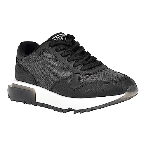 GUESS womens MelanySneaker, Black Logo, 8.5