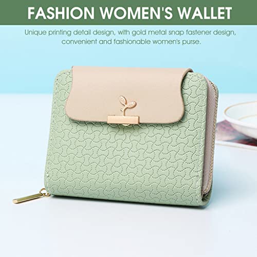 PALAY Small Wallet for Women PU Leather Bifold Zipper Card Coin Purse