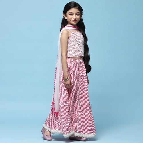 BIBA Girls PRINTED SHORT_KURTA KID(KWSWEET SPRING5924_PINK_9)