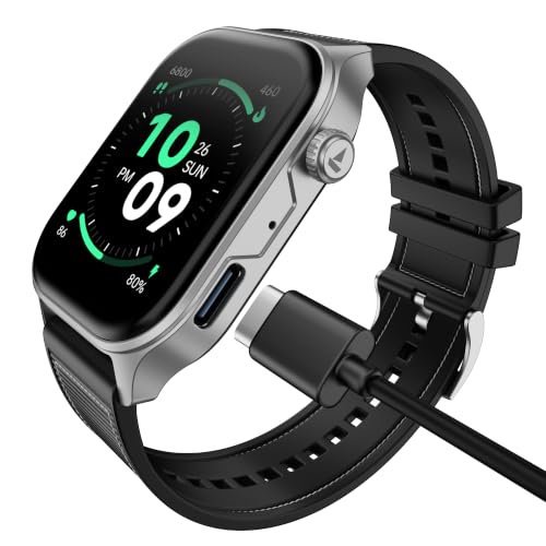 boAt New Launch Ultima Vogue 2, India's First AMOLED Type-C Smartwatch, 1.96" Display, 1000 nits Brightness, Metal Body w/Premium Straps, 10-Days Battery Life, Smartwatch for Men & Women(Active Black)