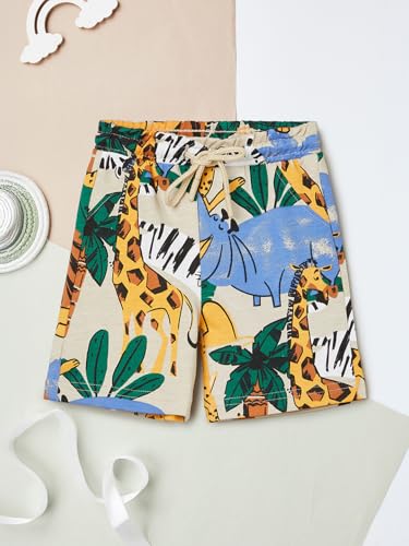 Max Boys Printed Shorts Set (Yellow_18-24 M)