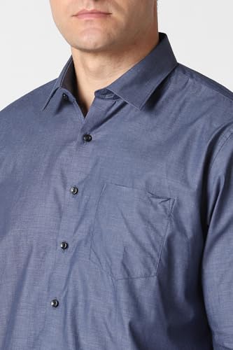Men Blue Textured Full Sleeves Formal Shirt