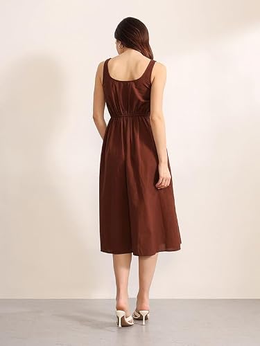 Kazo Dalton Midi Dress (Brown M)