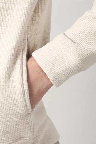 Men White Textured Crew Neck Sweatshirt