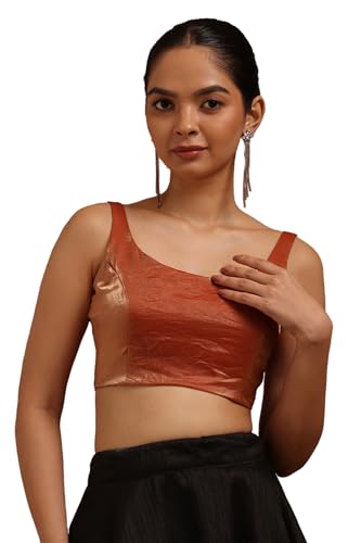 Soch Womens Rust Glass Tissue Solid Padded Blouse