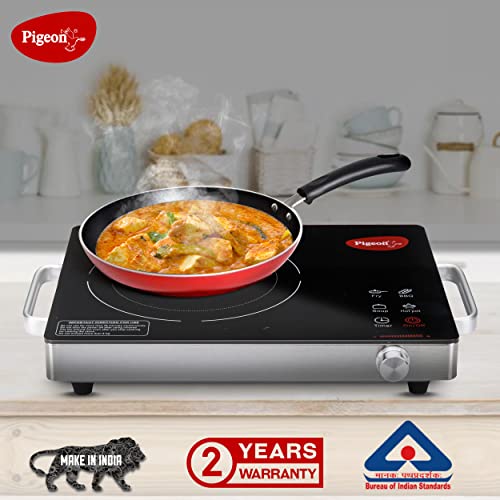 Pigeon Radiant Infrared Cooktop 2000 Watt, Compatable for all cooking utensils, Black, Medium