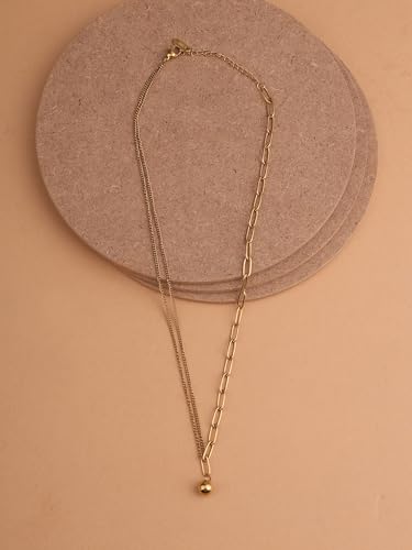 PALMONAS 18k Gold Plated Chunky Link Necklace for Women - Gift for Girls & Women | Waterproof & Anti-Tarnish Necklace