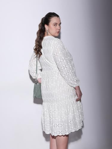 VERO MODA Curve Women Beige Fit and Flare Dress