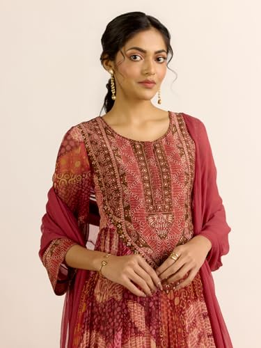 Aarke Ritu Kumar Orange Desert Bloom Kurta With Pant And Dupatta