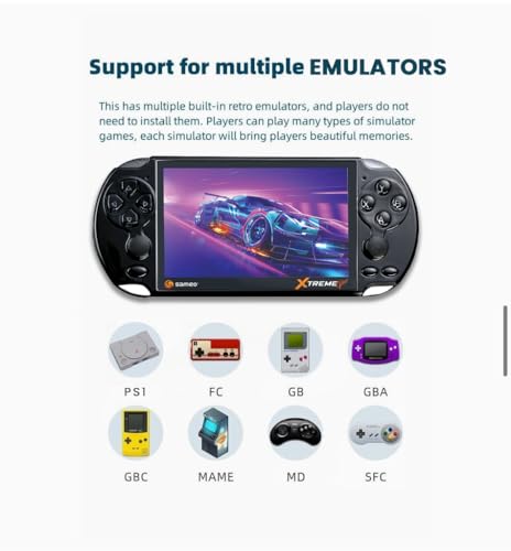 Sameo Handheld Game Console Xtreme Pro with 10000 Games - Black