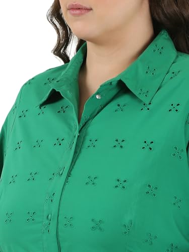 VERO MODA Curve Women's Fit & Flare Green Dress