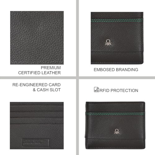 UNITED COLORS OF BENETTON Fenwick Leather Men's Casual Wear Two Fold Wallet (Brown, Free Size)