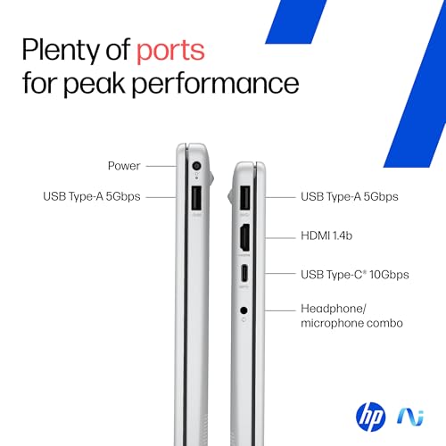 HP OmniBook 3 AMD Ryzen AI 5 340 Next Gen AI Laptop, (16GB LPDDR5X,512GB SSD), Anti-Glare,14''/35.6cm FHD,Win11,Office24, Silver,1.47kg, FHD Camera w/Privacy Shutter, Backlit, ha0000AU