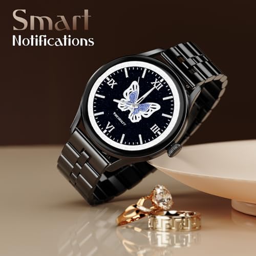 Fire-Boltt Glitz Women Smart Watch with 1.19” AMOLED Display, Bluetooth Calling, Rotating Crown, Always On Display, 1000 Nits Brightness, IP68 Waterproof Black