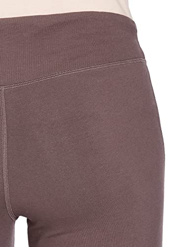 Enamor Essentials Women's Cotton Mid Rise Slim Fit Ankle Length Breathable Stretch Lounge Legging - E070(E070-Umber Brown-S)