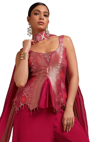 Soch Women's Viscose Georgette Salwar Suit (OWS5CD21981_Fuchsia