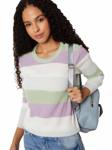 Max Women Striped Slim Fit Sweater (Multicolour_S)