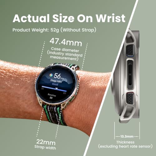 Amazfit Cheetah 2 Ultra 47mm GPS Smartwatch, 1.5" AMOLED Sapphire Glass, Ti Case, 30-Day Battery, Flashlight, 64GB, Offline Maps, 5 ATM, 180+ Sports & HYROX Fitness Tracker for Android & iPhone