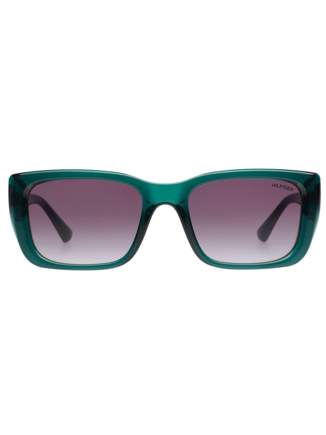 Tommy Hilfiger Sunglasses | Purple Lens | Green Frame | Full Rim Square Shape Branded Latest and Stylish Non Polarized Eyewear | 100% UV Protection | Women Sunglasses| Size Medium | TH 1592 C4 53