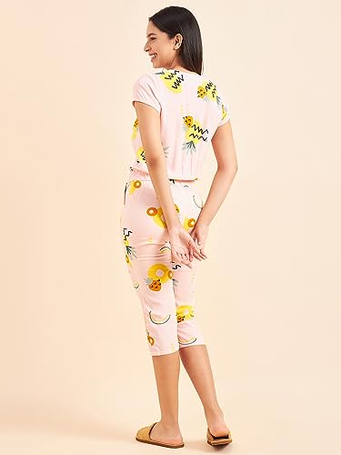 Sweet Dreams Women Printed Half Sleeves Jumpsuit