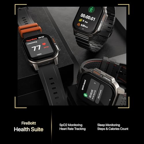 Fire-Boltt Snapp Smart Watch, Selfie Camera, 4G Nano-SIM Slot, 54.1mm AMOLED Display, Play Store- Unlimited apps, 1000mAh Battery, 2GB/4GB RAM + 16GB/64GB ROM (Archaic Black)