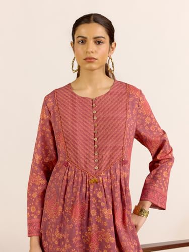 Aarke Ritu Kumar Brick Red Maya Full Sleeves Asymmetric Kurta