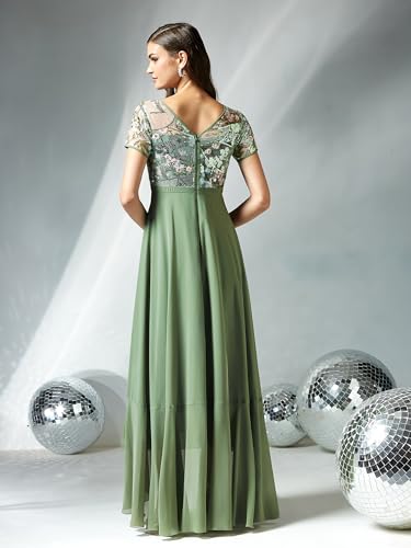 Miss Chase Women’s Embellished Layered Georgette Midi Dress (MCSS23D13-78-297-04, Multicolored Base Light Green, M)