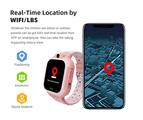 WEARFIT Scout 4G Kids Smart Watch with GPS Tracker - 2-Way Video Calling, Location Tracking, SOS Alert & Parental Controls 7 Games - Smartwatch for Boys & Girls Ages 3-12 No Jio Support (Pink)