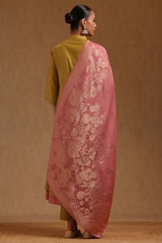 Soch Womens Green Shimmer Floral Embroidered Salwar Suit