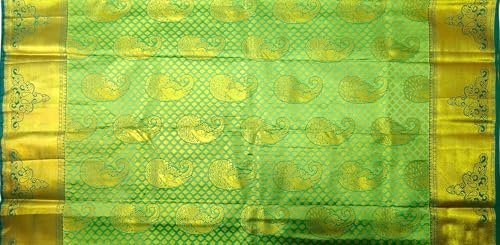 VFCollections Women's Traditional Handloom Kanchipuram Silk Pure Pattu Sarees | Rich Zari Woven Design | Bridal Saree | Unstitched Blouse - 2