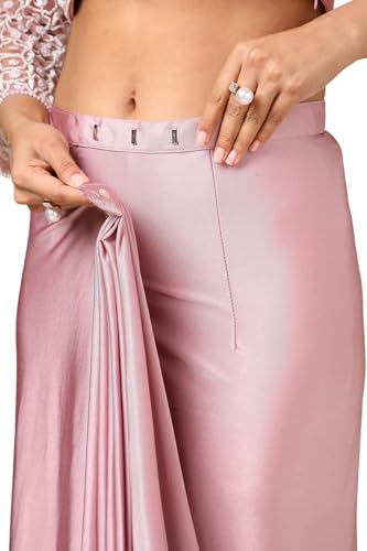 Soch Womens Blush Pink Nylon Blend Saree With Beads