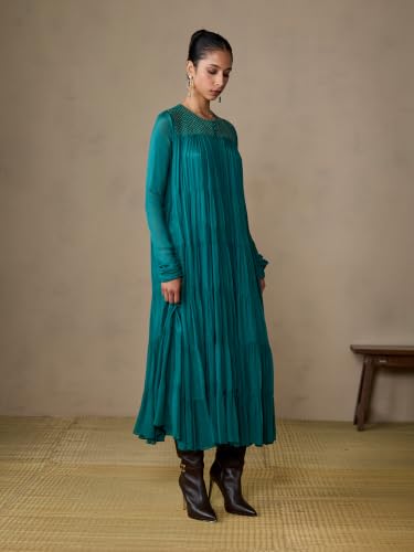 Ritu Kumar Ahram Teal Long Dress