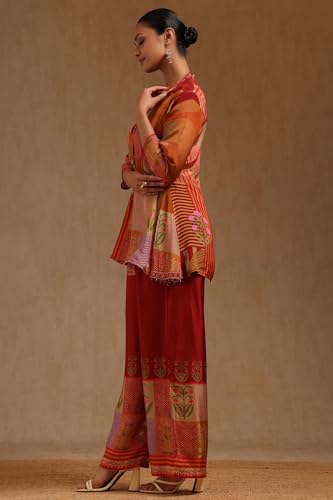 Soch Womens Multicolour Crepe Botanical Print Co-Ord Set