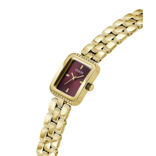 GUESS Rectangle 28mm Burgundy Dial Analog Women Watch - GW0865L9