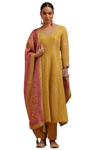 Soch Women's Tissue Salwar Suit Set (SMUA5CD2311_Yellow