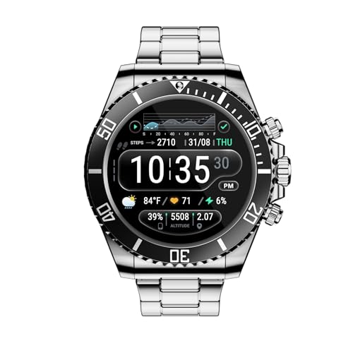 Deedlite Nexus Pro Smartwatch for Men, Rugged Titanium Design, Bluetooth Calling, Health Monitor, Compatible with iOS Android (Onyx)