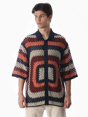 Jack & Jones Men's Oversized Multicolor Shirt