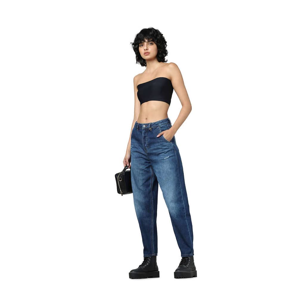 ONLY Women's Relaxed Jeans (15285613-Dark Blue Denim_Dark 42)