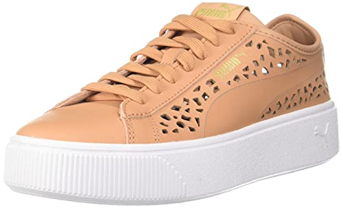 Puma Womens Vikky Stacked Laser Cut Toast-Toast Sneaker - 4 Uk (36937803), Brown