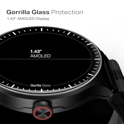 boAt Valour Watch 1 GPS, AI Based Auto Gym Mode, Built-in GPS, Advanced X2 Chip, 6-axis sensors, 3 ATM,15 Days Battery,1.43" AMOLED Display w/Gorilla Glass Smart Watches for Man (Fusion Grey)