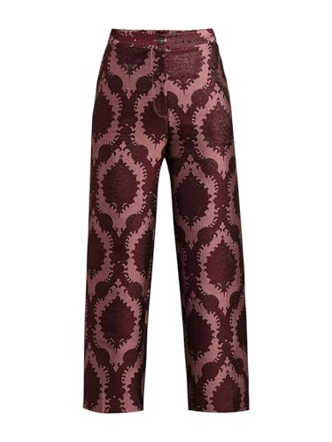 VERO MODA Women's Straight Fit High-Rise Red Pants