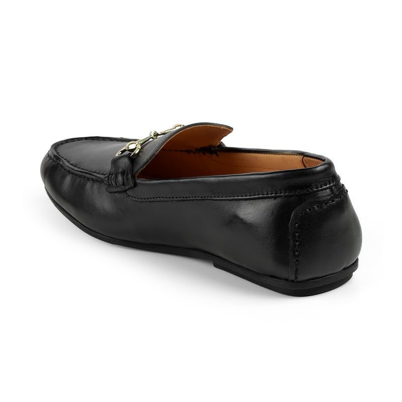 tresmode Slok Men's Black Leather Loafers Shoe in Size 7 UK (41 EU)