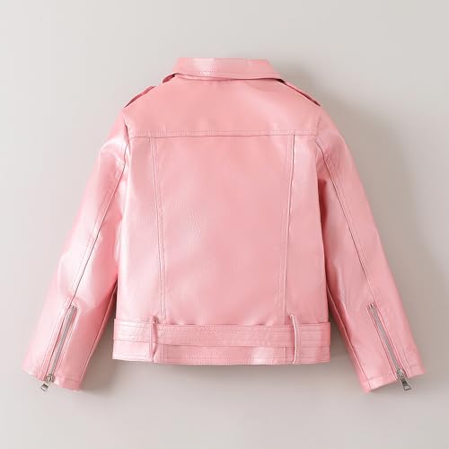 Hopscotch Girls Pink Full Sleeves Moto Biker Zip-Up Jacket For Age (6-7 Years)