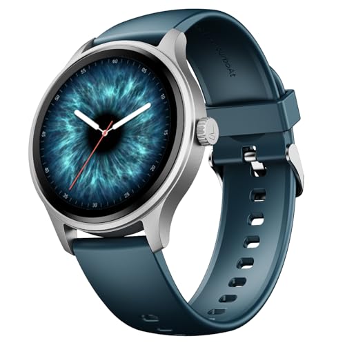 boAt Lunar Discovery Neo, 1.39" (3.5 cm) Round HD Display, Premium Metallic Finish, Animated Watchfaces, 100+ Sports Mode, Bluetooth Calling, Smart Watch for Men & Women (Ocean Blue)