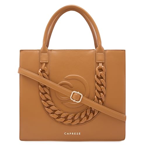 Caprese Roxana Tote Bag, Medium-Brown | Stylish Handbag for Women | Spacious, Versatile Office & Daily Essentials Tote | Top Zip Closure