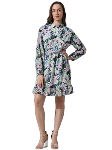 ONLY Women's Polyester Shirt Mini Dress (15339919- Black