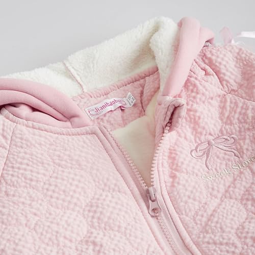 Hopscotch Female Full Sleeves Pink Textured Full-Sleeve Jacket For Ages (3-4 Years)